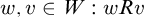 w comma v element of upper W colon w upper R v