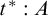 t Superscript asterisk Baseline colon upper A