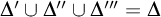 upper Delta prime union upper Delta quotation mark union upper Delta quotation mark prime equals upper Delta