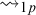 right squiggle arrow Subscript 1 p Baseline