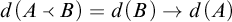 d open parenthesis A less than B close parenthesis equals d open parenthesis B close parenthesis right arrow d open parenthesis A close parenthesis