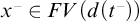 x Superscript minus Baseline element of upper F upper V left parenthesis d left parenthesis t Superscript minus Baseline right parenthesis right parenthesis