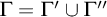 upper Gamma equals upper Gamma prime union upper Gamma quotation mark