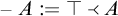 Negative A is defined as top is less than A.