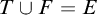 upper T union upper F equals upper E