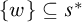 StartSet w EndSet subset of or equal to s Superscript asterisk