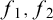 f 1 comma f 2