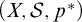 left parenthesis upper X comma backslash cal upper S comma p Superscript asterisk Baseline right parenthesis