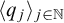 Open angle bracket q sub j close angle bracket with subscript j in the set of natural numbers.