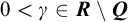 0 less than gamma element of upper R divided by upper Q