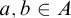 a comma b element of upper A
