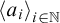 Open angle bracket a sub i close angle bracket, subscript i in script N.