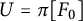 upper U equals pi upper F 0