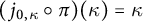 left parenthesis j Subscript 0 comma kappa Baseline ring pi right parenthesis left parenthesis kappa right parenthesis equals kappa