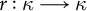 r colon kappa long right arrow kappa