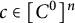c element of upper C Superscript 0 Baseline Superscript n