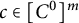 c element of upper C Superscript 0 Baseline Superscript m