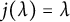 j left parenthesis lamda right parenthesis equals lamda