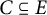 upper C subset of or equal to upper E