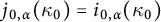 j Subscript 0 comma alpha Baseline left parenthesis kappa 0 right parenthesis equals i Subscript 0 comma alpha Baseline left parenthesis kappa 0 right parenthesis