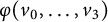 phi left parenthesis v 0 comma midline horizontal ellipsis comma v 3 right parenthesis