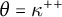 theta equals kappa Superscript plus plus