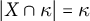 StartAbsoluteValue upper X intersection kappa EndAbsoluteValue equals kappa