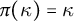 pi left parenthesis kappa right parenthesis equals kappa