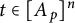 t element of upper A Subscript p Baseline Superscript n