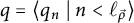 q equals left angle bracket q Subscript n Baseline tilde vertical bar tilde n less than script l Subscript ⃑ rho Baseline right angle bracket