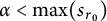 alpha less than ModifyingBelow max With bar s r 0 right parenthesis