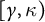 gamma comma kappa right parenthesis