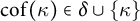 c o f left parenthesis kappa right parenthesis element of delta union StartSet kappa EndSet