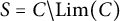 upper S equals upper C divided by upper L i m left parenthesis upper C right parenthesis