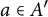 a element of upper A prime
