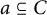 a subset of or equal to upper C