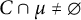 upper C intersection mu not equals backslash emptyset