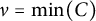 nu equals min Underscript upper C Endscripts right parenthesis