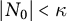 StartAbsoluteValue upper N 0 EndAbsoluteValue less than kappa