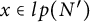 x element of l p left parenthesis upper N Superscript prime Baseline right parenthesis