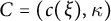 upper C equals left parenthesis c left parenthesis xi right parenthesis comma kappa right parenthesis