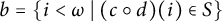 b equals StartSet i less than omega tilde vertical bar tilde left parenthesis c ring d right parenthesis left parenthesis i right parenthesis element of upper S EndSet