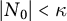 StartAbsoluteValue upper N 0 EndAbsoluteValue less than kappa