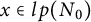 x element of l p left parenthesis upper N 0 right parenthesis