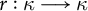 r colon kappa long right arrow kappa