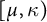 mu comma kappa right parenthesis