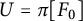 upper U equals pi upper F 0
