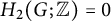 upper H 2 left parenthesis upper G semicolon double struck upper Z right parenthesis equals 0