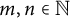 m comma n element of double struck upper N