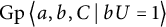 backslash operatorname upper G p left double angle bracket l e a comma b comma upper C vertical bar backslash colon bU equals 1 right double angle bracket l e